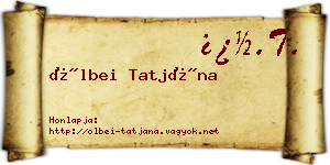 Ölbei Tatjána névjegykártya